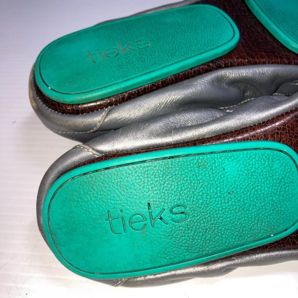 Tieks by Gavrieli Foldable Scrunch Ballet Flats Sz 9 Pewter Gray Leather From - Picture 11 of 11